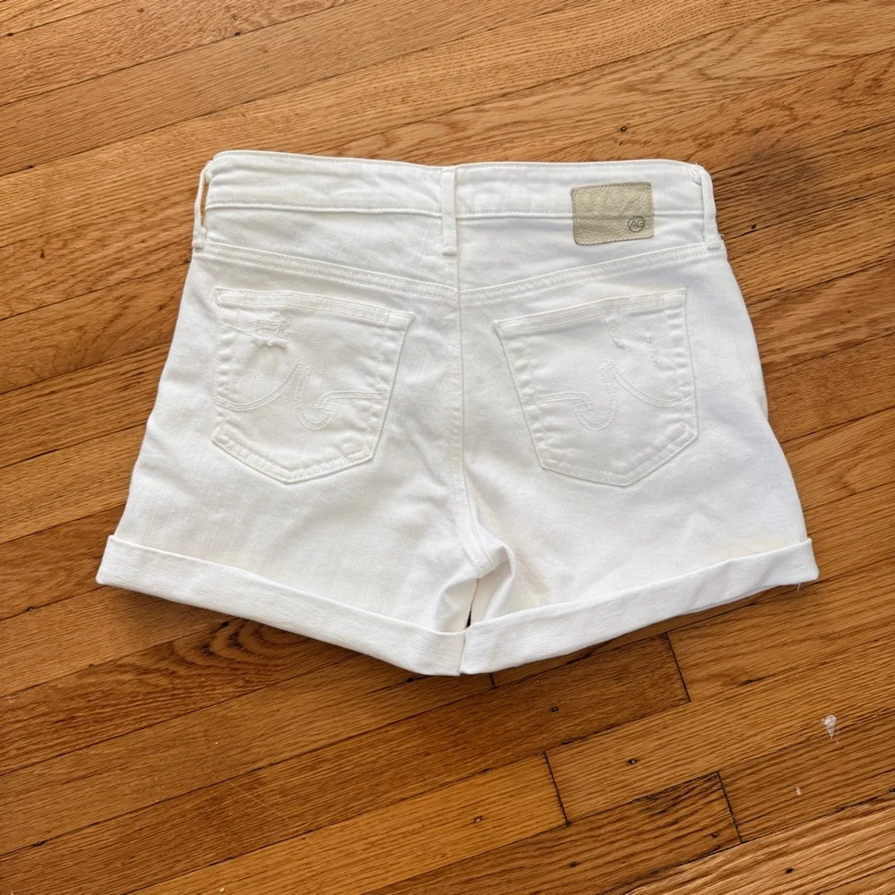 AG Adriano Goldschmied The Hailey Ex-Boyfriend Roll Up Short White Size 25 - Picture 2 of 7